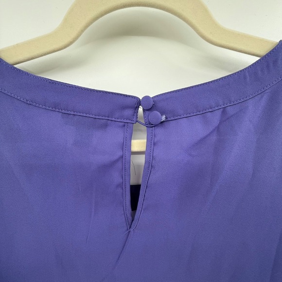 Torrid Purple Chiffon Blouse Cutout Neck‎ Short Sleeve Plus Size 3 Top - Picture 4 of 4